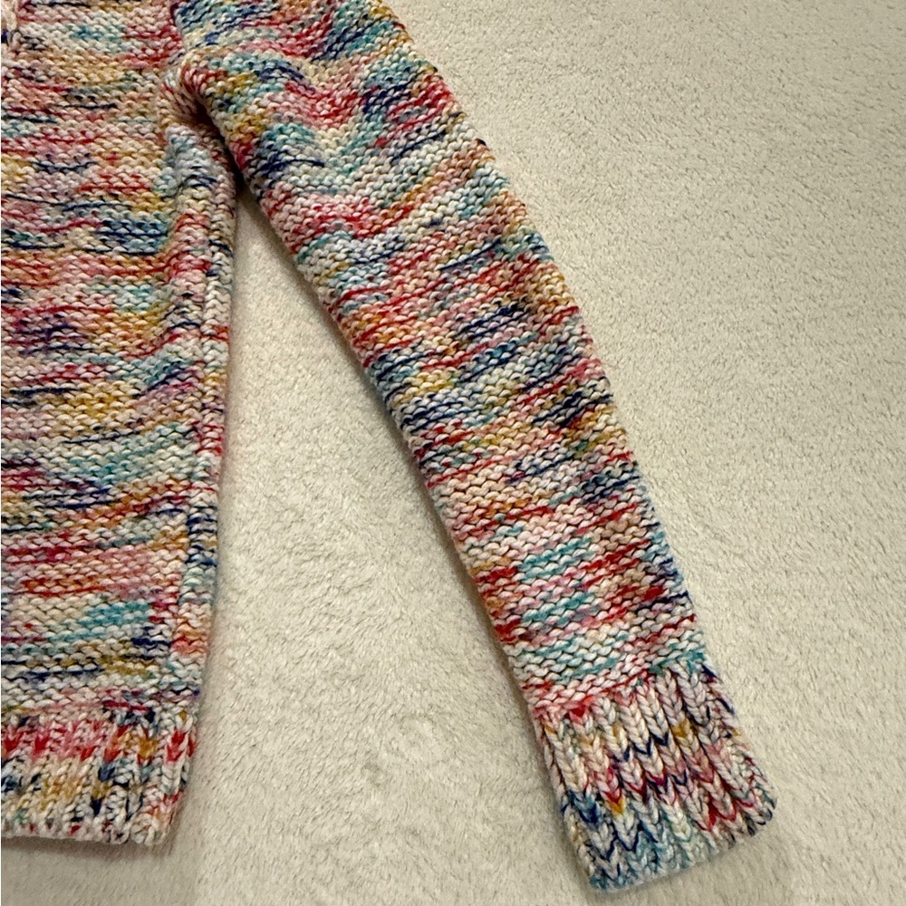 LOFT Multicolor Knit Sweater Size M Cozy Chunky Cable Knit Crewneck - Picture 5 of 15